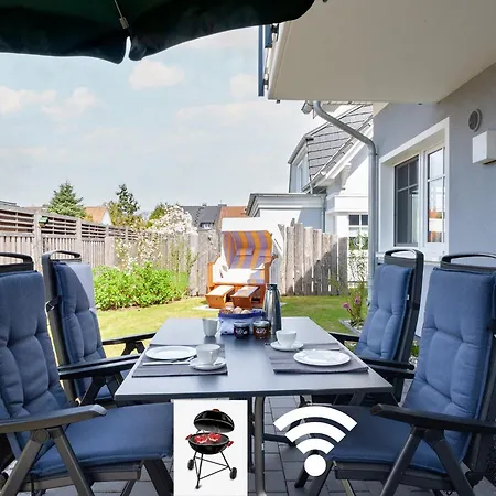 Апартаменты Am Horizont No 3 Fuer 2-4 Pers, 2 Schlafz, Garten, Strandkorb, Grill, Parkplatz, Am Haus